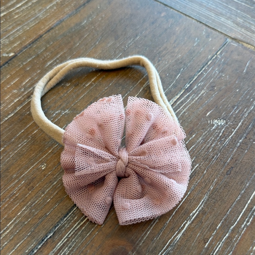 Noralee Dusty Rose Flutter Tulle Headband
